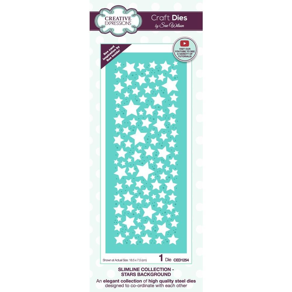 Creative Expressions Craft Dies - Slimline - Stars Background