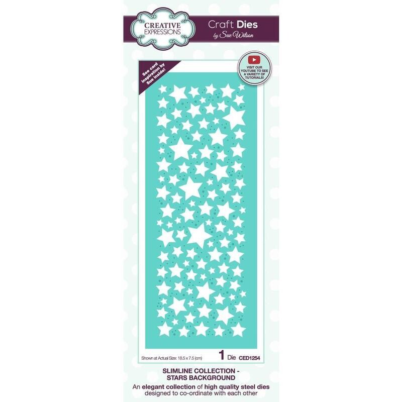 Creative Expressions Craft Dies - Slimline - Stars Background