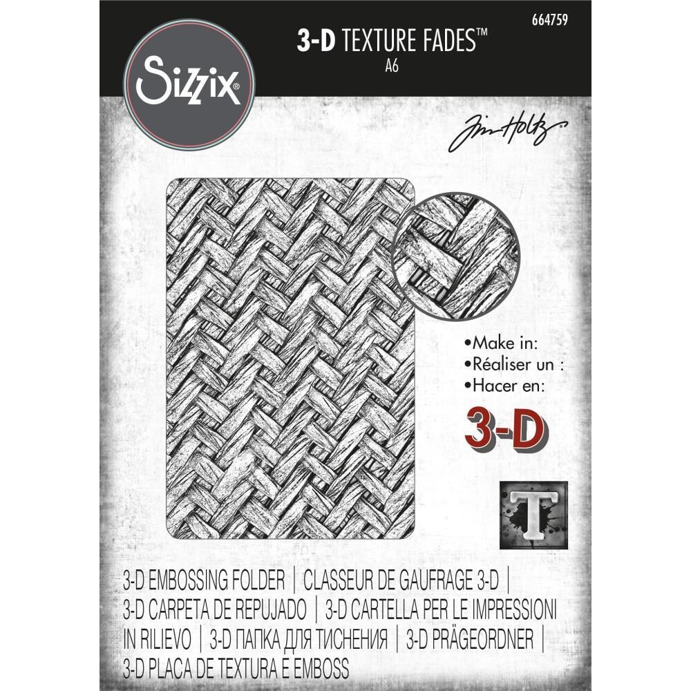 Sizzix - 3D Texture Fades by Tim Holtz Embossing Folder - INTERTWINE
