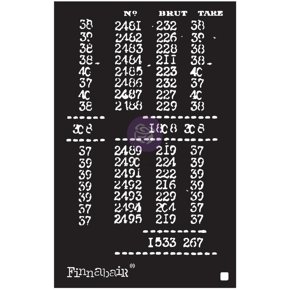 Prima Marketing - Finnabair Stencil - 6&quot; x 9&quot; - Book of Numbers
