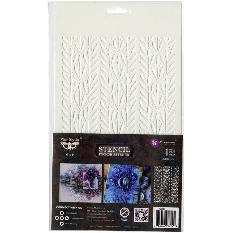 Prima Marketing - Finnabair Stencil - 6&quot; x 9&quot; - Laurels
