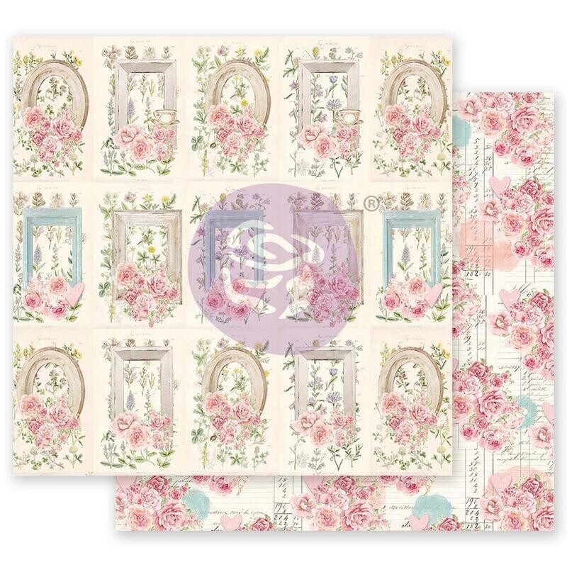 Prima Marketing - Double-Sided Paper sheet - Foiled - With Love - 12"x12" - Through the Garden