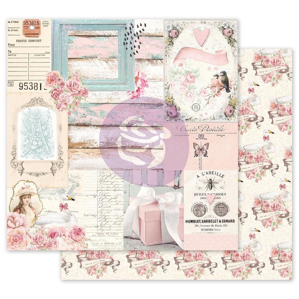 Prima Marketing - Double-Sided Paper sheet - Foiled - With Love - 12&quot;x12&quot; - All of the Pretty Things