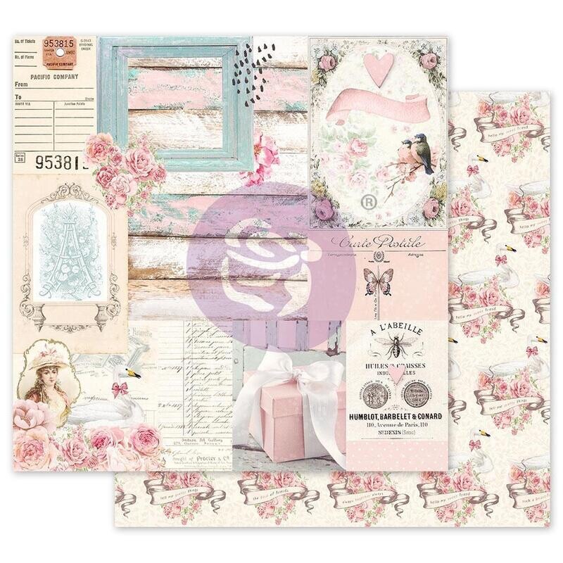 Prima Marketing - Double-Sided Paper sheet - Foiled - With Love - 12"x12" - All of the Pretty Things