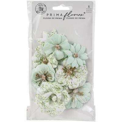 Prima Marketing - Mulberry Paper Flowers - Minty Water - Watercolor Floral