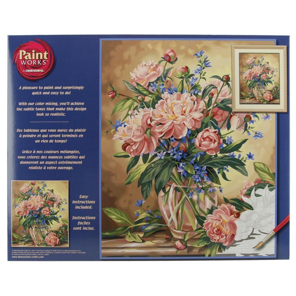 Paint Works - Paint By Number Kit - 16"x20" - Peony Floral