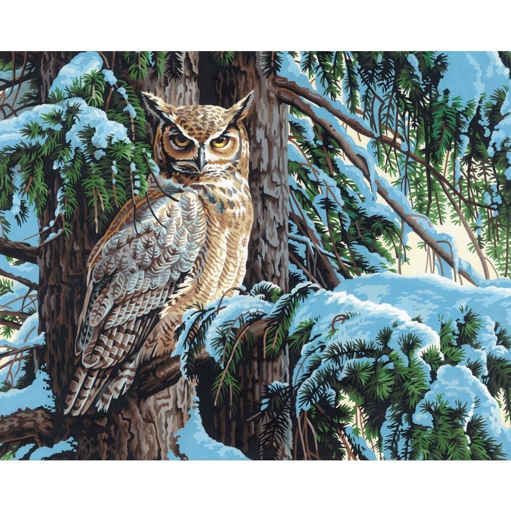 Paint Works - Paint By Number Kit - 20"x12" - Great Horned Owl