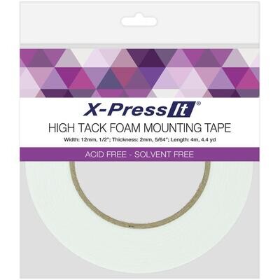 X-Press It  - 12mm High Tack Foam Mounting Tape - Length 4m - 2mm Thick