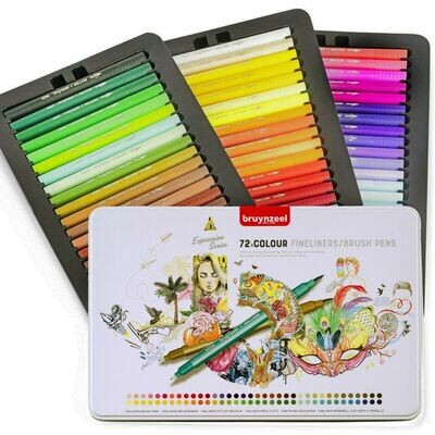 Bruynzeel Brush Pen - Fineliner Set - 72 colours