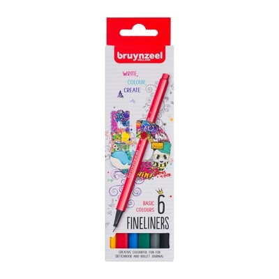 Bruynzeel - Fineliners - 6 Colours - Basics