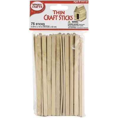 Thin Craft Sticks - 75 sticks