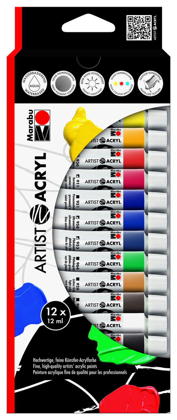 Marabu - Artist Acryl - 12 Colours