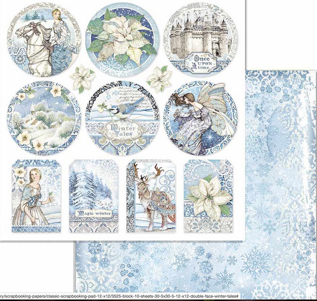 Winter Tales - Stamperia - Double-sided Paper Sheet - 12"x12" - Frames