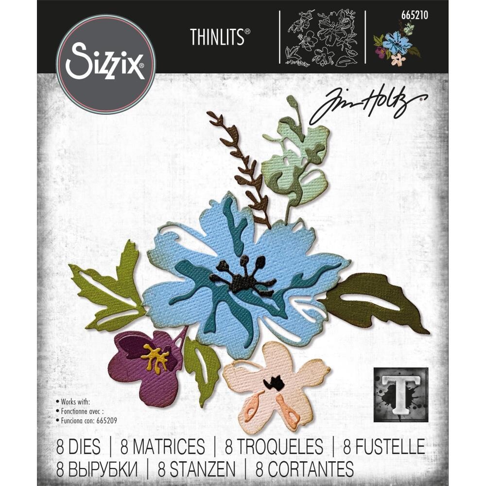 Sizzix - Thinlits Dies By Tim Holtz - Brushstroke Flowers #2