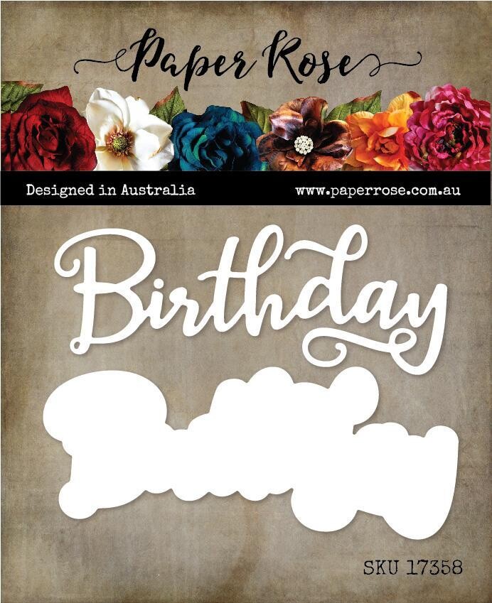 Paper Rose Die - Birthday - Layered Word 