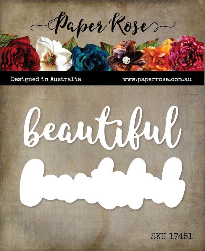 Paper Rose Die - Beautiful - Layered Word 
