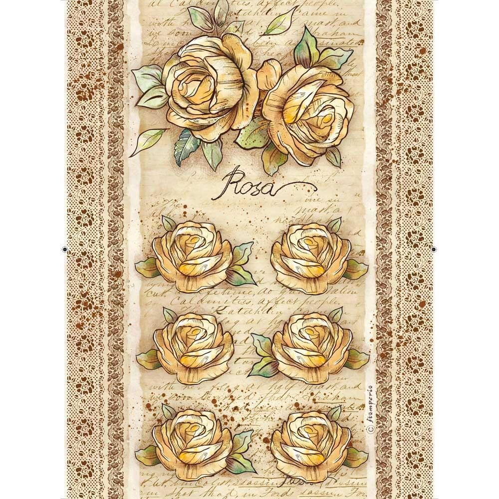 Stamperia - A4 Rice Paper Sheet - Roses