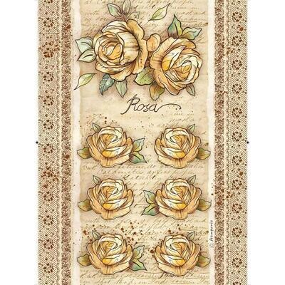 Stamperia - A4 Rice Paper Sheet - Roses