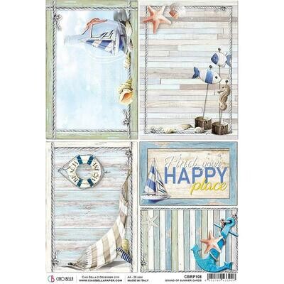 Ciao Bella - A4 Rice Paper Sheet - Sound of summer - Cards