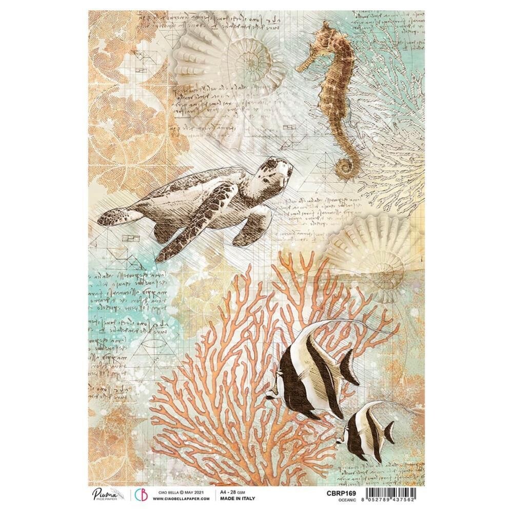 Ciao Bella - A4 Rice Paper Sheet - Oceanic