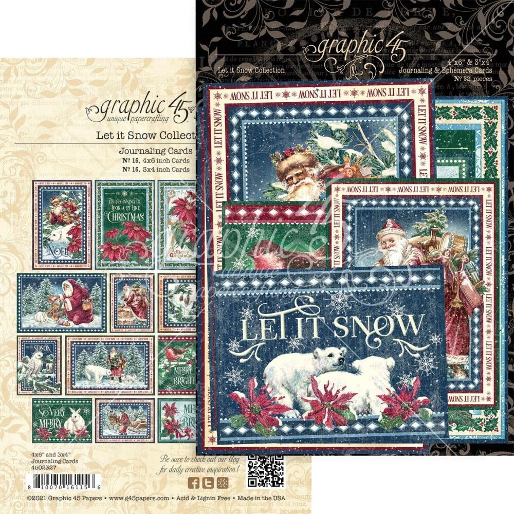Graphic 45 - Let It Snow - Ephemera and Journalling Card Collection