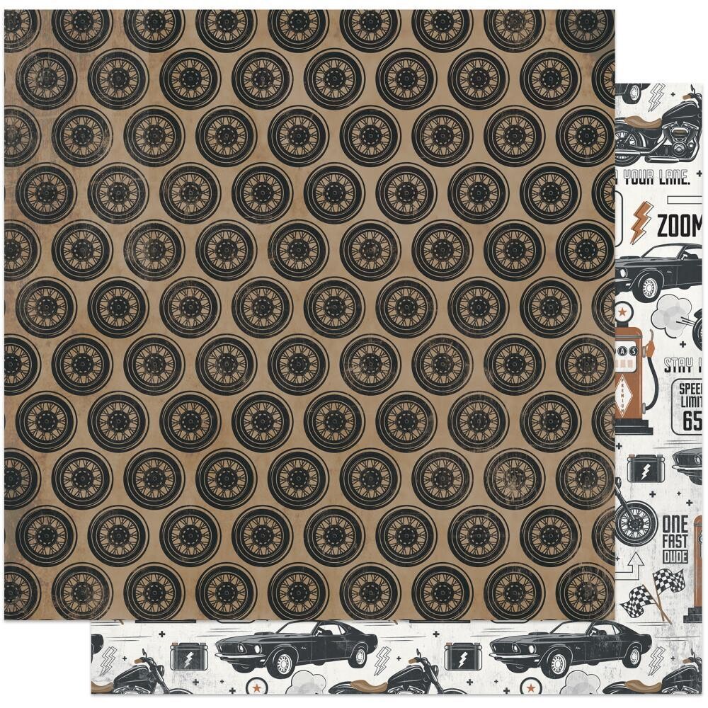 PhotoPlay - 12&quot;X12&quot; Double-sided Paper Sheet - Grease Monkey - One Fast Dude