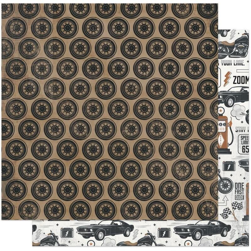 PhotoPlay - 12&quot;X12&quot; Double-sided Paper Sheet - Grease Monkey - One Fast Dude