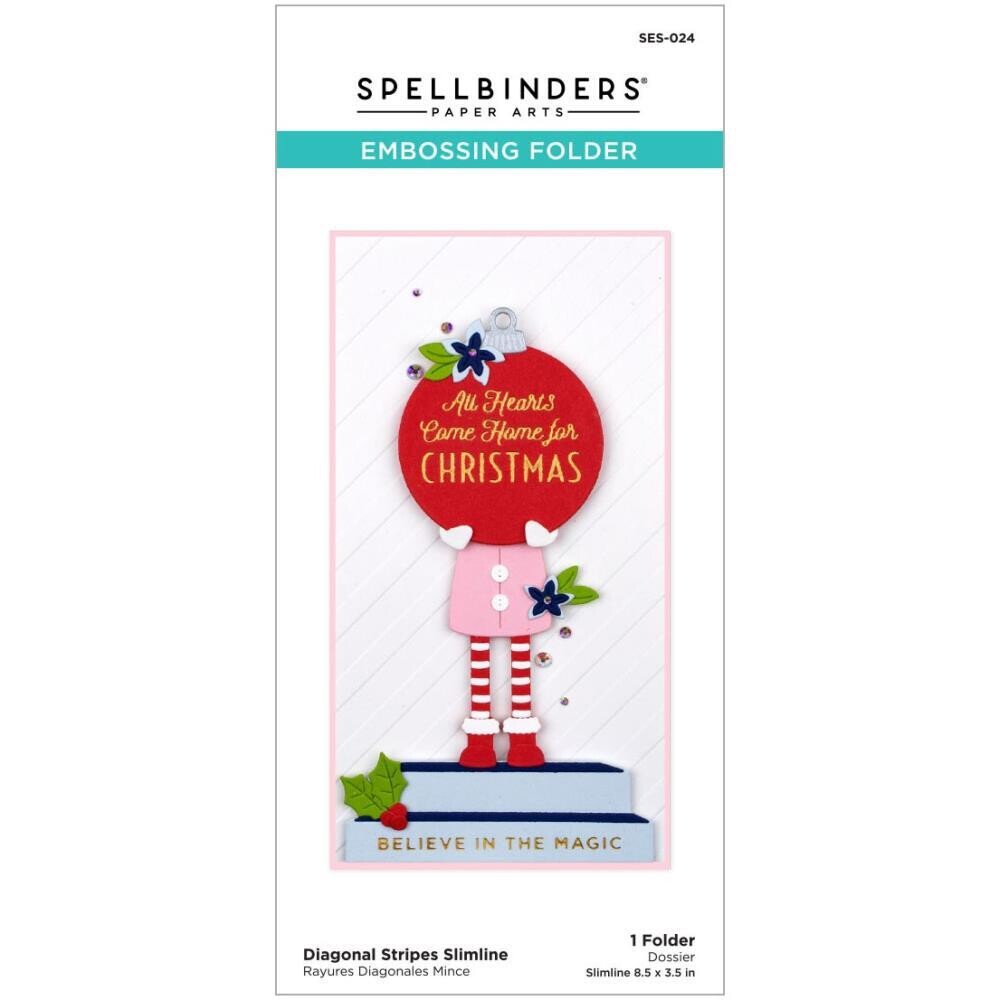 Spellbinders - Slimline embossing Folder - Diagonal Stripes
