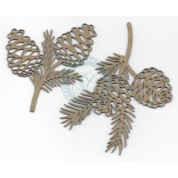 Scrapaholics - Chipboard - Pine Cone Sprigs