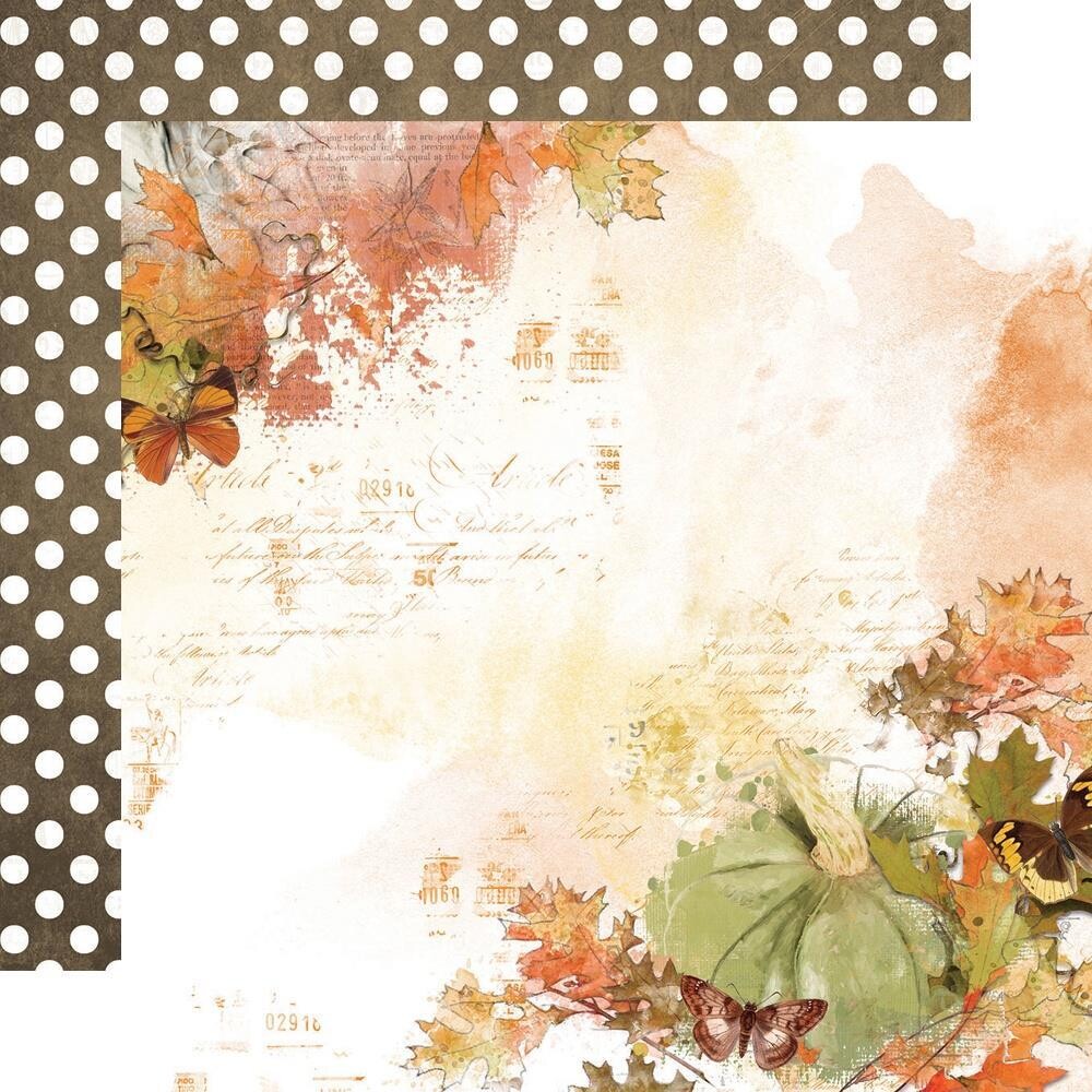Simple Stories  - 12&quot;X12&quot; Double-sided Paper Sheet  - Country Harvest- Forever Fall