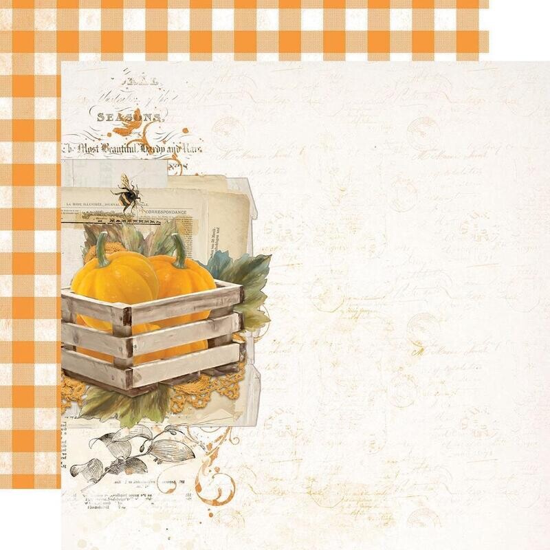 Simple Stories  - 12&quot;X12&quot; Double-sided Paper Sheet - Country Harvest- Just Thankful