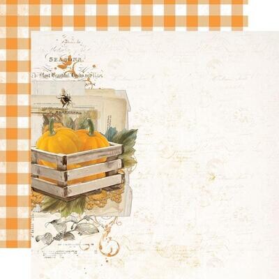 Simple Stories - 12"X12" Double-sided Paper Sheet - Country Harvest- Just Thankful