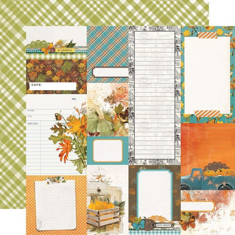 Simple Stories  - 12&quot;X12&quot; Double-sided Paper Sheet - Country Harvest- Journal Elements