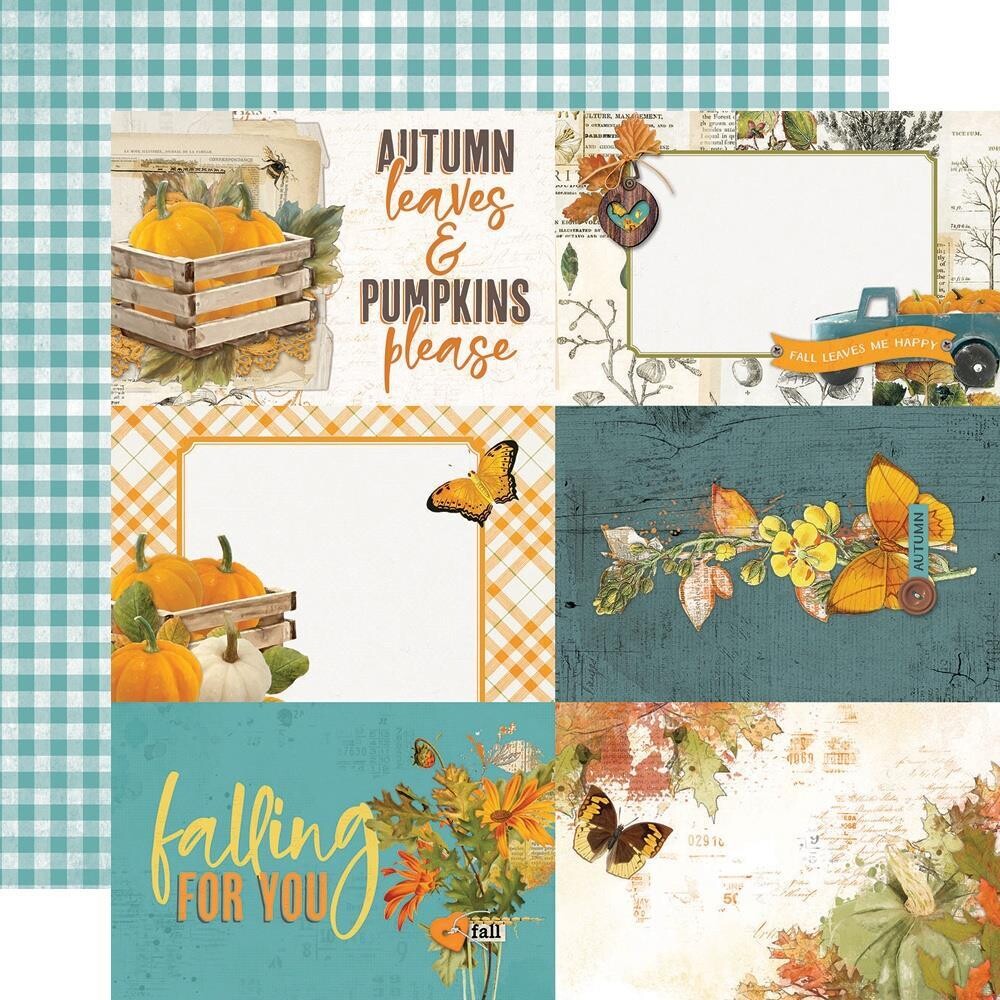 Simple Stories  - 12&quot;X12&quot; Double-sided Paper Sheet - Country Harvest- 4x6 Elements