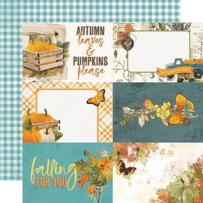 Simple Stories - 12"X12" Double-sided Paper Sheet - Country Harvest- 4x6 Elements