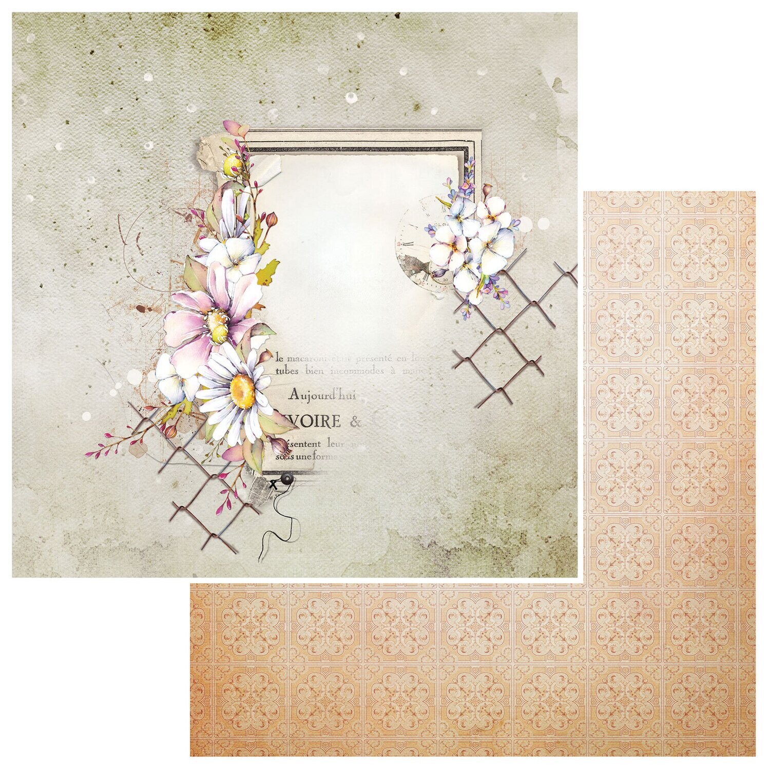 49 and Market - Irrevocable Beauty - Loves me Loves me Not - 12&quot;X12&quot; Double-sided Paper Sheet