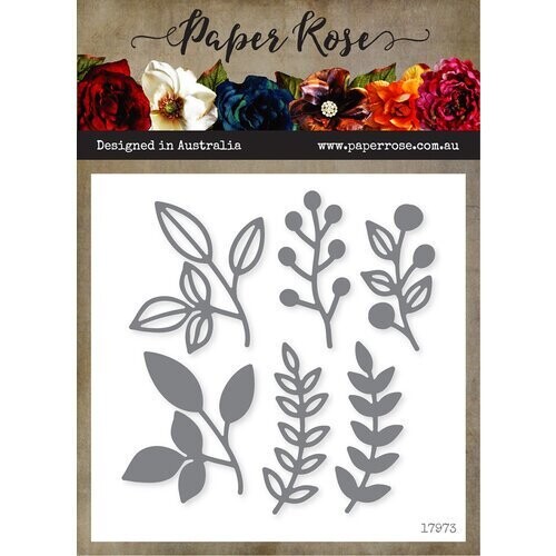 Paper Rose Die - Ella's Garden Layering Scribble Leaves