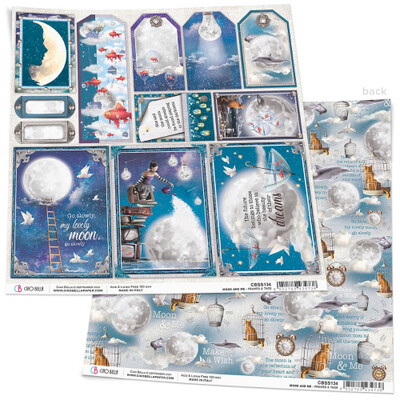 Ciao Bella - Moon and Me - Frames and Tags - 12&quot;x12&quot; Double-sided Paper sheet