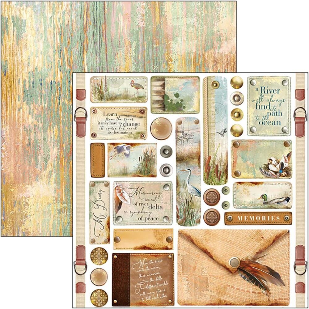 Ciao Bella - Delta - Tags and Buttons - 12&quot;x12&quot; Double-sided Paper Sheet