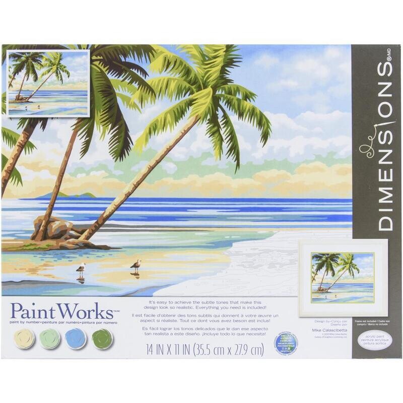 Paint Works - Paint By Number - 11&quot;x14&quot; - Tropical View 
