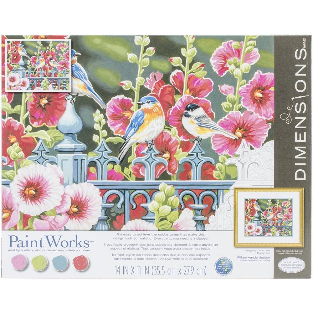 Paint Works - Paint By Number - 14&quot;x11&quot;- Hollyhock Gate 