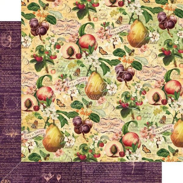 Graphic 45 - Fruit and Flora - 12&quot;x12&quot; Double-sided Paper Sheet - Life is Sweet