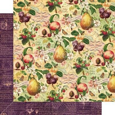 Graphic 45 - Fruit and Flora - 12&quot;x12&quot; Double-sided Paper Sheet - Life is Sweet