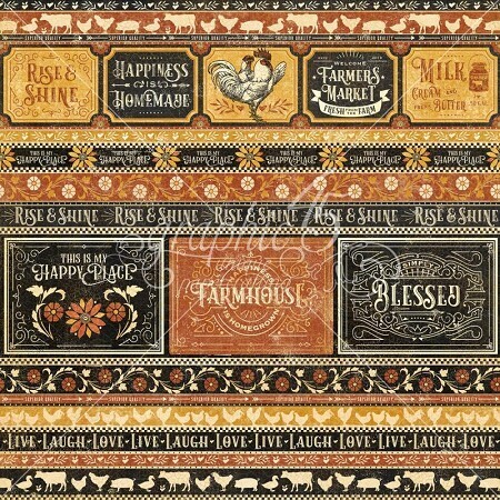Graphic 45 - Farmhouse - 12&quot;x12&quot; Double-sided Paper Sheet - Rise and Shine