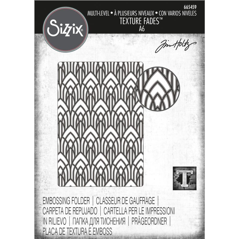 Sizzix - A6 Texture Fades by Tim Holtz Embossing Folder - ARCHED