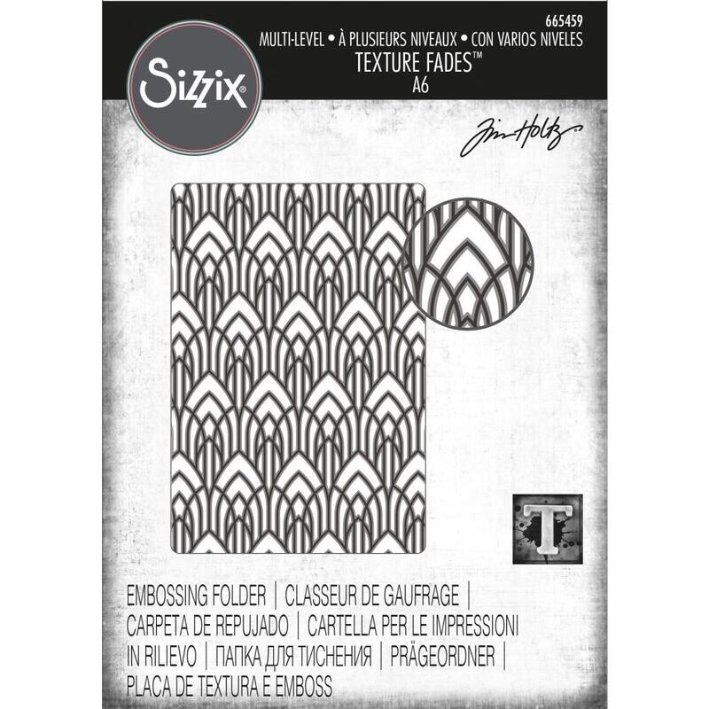 Sizzix - A6 Texture Fades by Tim Holtz Embossing Folder - ARCHED