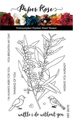 Paper Rose - Clear Stamp Set - Wattle I Do - 4&quot;x6&quot;