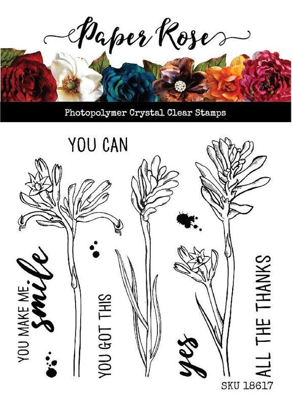 Paper Rose - Clear Stamp Set - Kangaroo Paw - 4&quot;x4&quot;