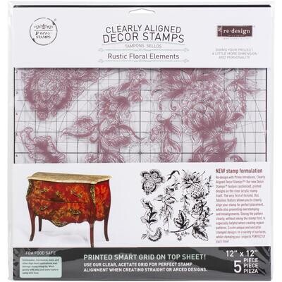 Prima Marketing - Re-Design Decor Stamps - Rustic Floral Elements