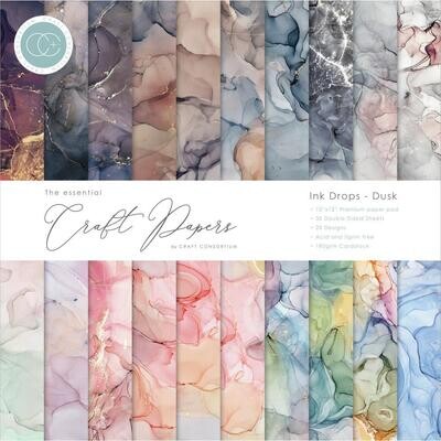 Craft Consortium - Ink Drops - Dusk- 12x12 Double-sided Paper Pad